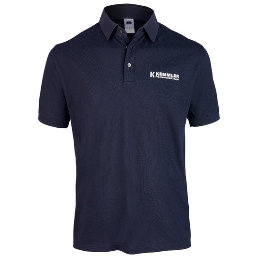 Business-Poloshirt Navy RUN-CNC print