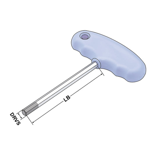 Hexagon screwdriver with cross handle (T-handle) 6 mm | LB=100mm