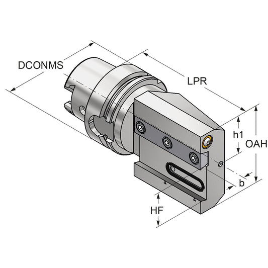 Parting-off toolholder HSK 63-32-112 ISO 12164-3 HSK-T