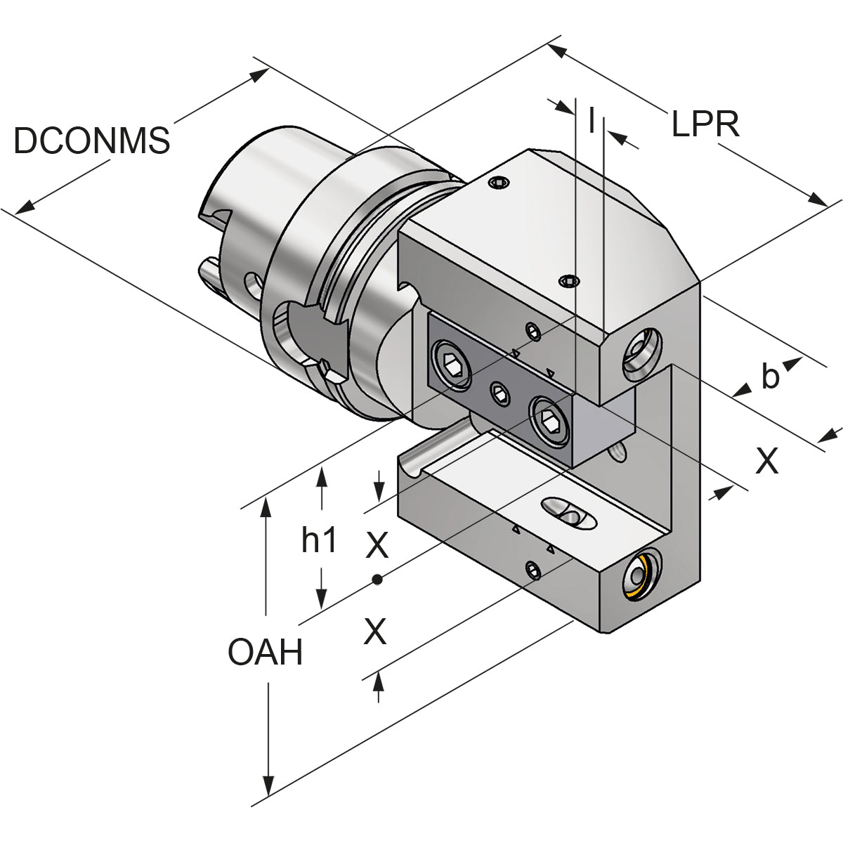 Multi-turning toolholder HSK 63-20-112 ISO 12164-3 HSK-T
