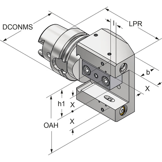 Multi-turning toolholder HSK 63-25-112 ISO 12164-3 HSK-T