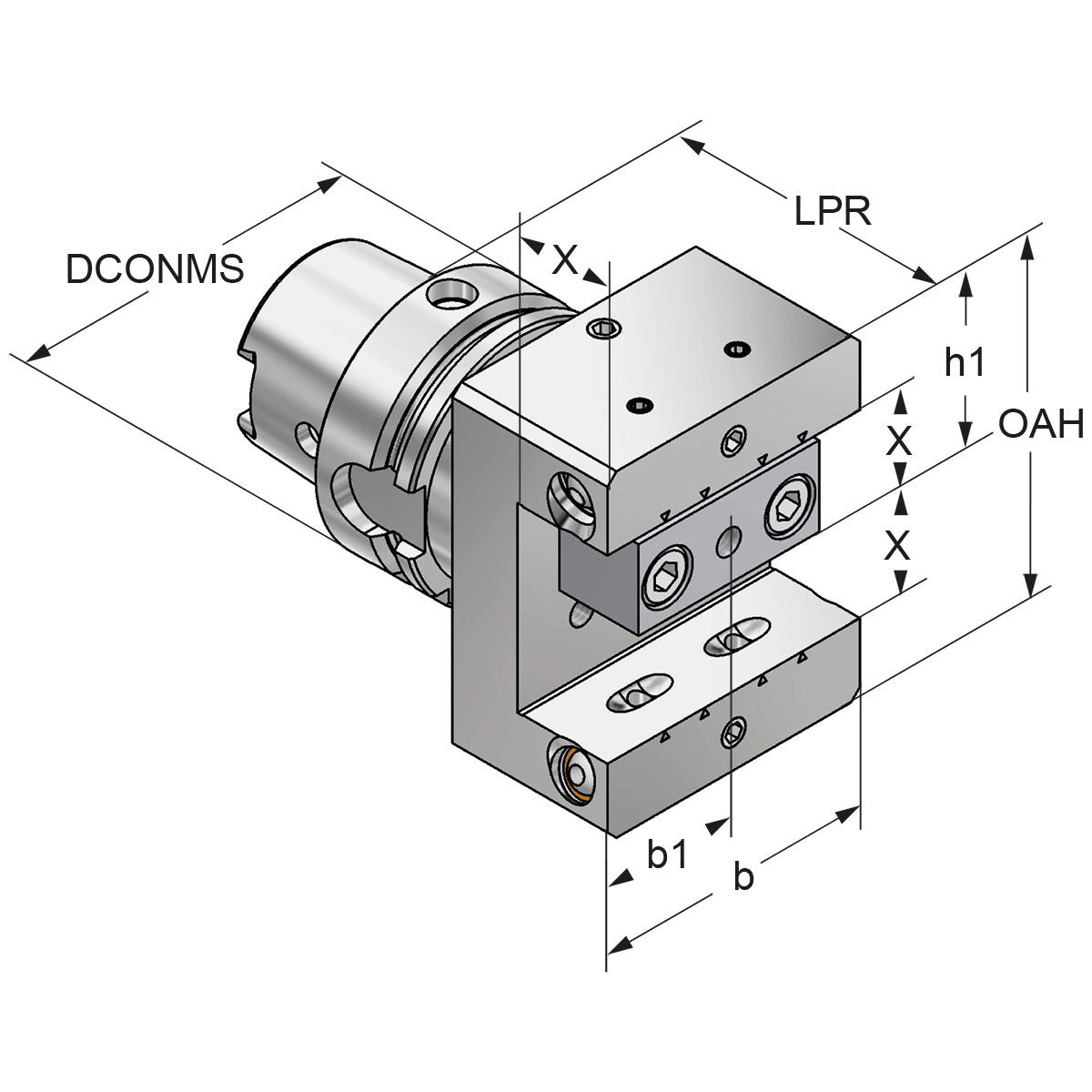 Multi-turning toolholders 90° HSK 63-20-85 ISO 12164-3 HSK-T