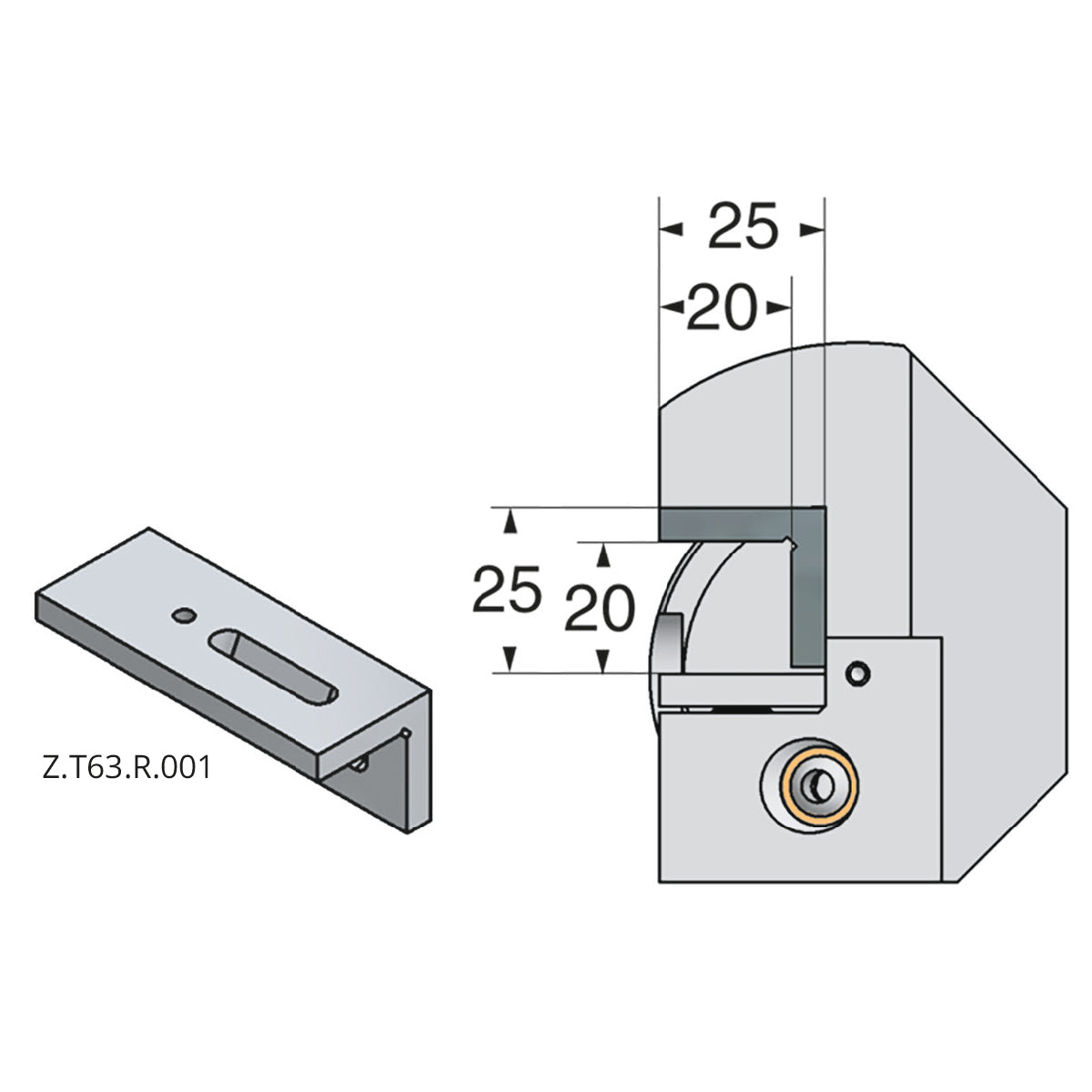Turning toolholder HSK 63-25-110 ISO 12164-3 HSK-T