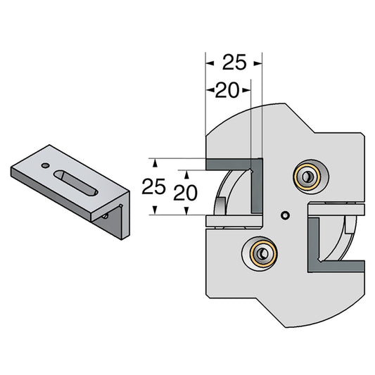 Double turning toolholder HSK 63-25-100 ISO 12164-3 HSK-T