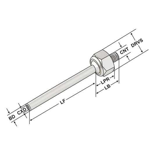 Screw-in coolant nozzle M6 M6 - 3 - 100