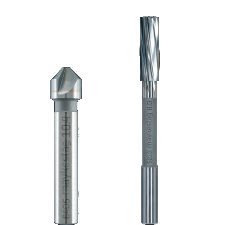 Solid carbide countersinks and solid carbide machine reamers