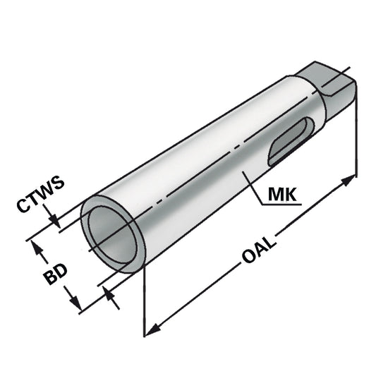 Morse taper adaptor MK 3 - MK 2