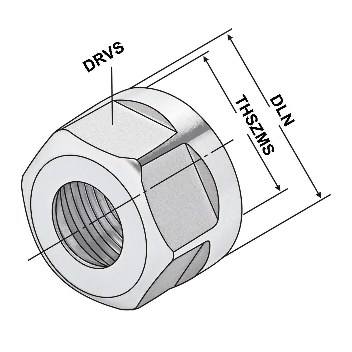 Clamping nut ER 11 | 1-7 | DRVS 17 | balanced