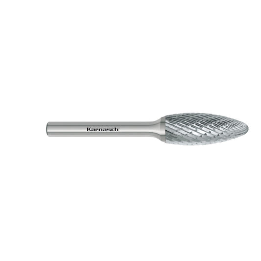 Tungsten carbide burr uncoated flame/HP-3 d1= 12,0 / l2= 30 / d2= 6 / l1= 75mm DIN-NORM VALUETOOL