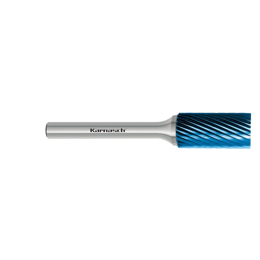 Tungsten carbide burr Blue-Tec coated ZYA / HP-2 d1=3 / l2=14 / d2=3 / l1=38mm