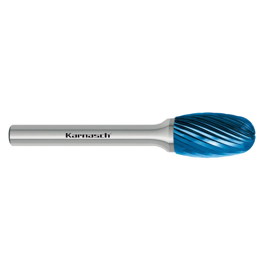 Tungsten carbide burr Blue-Tec coated TRE/ HP-2 d1=10 / l2=16 / d2=6 / l1=60mm