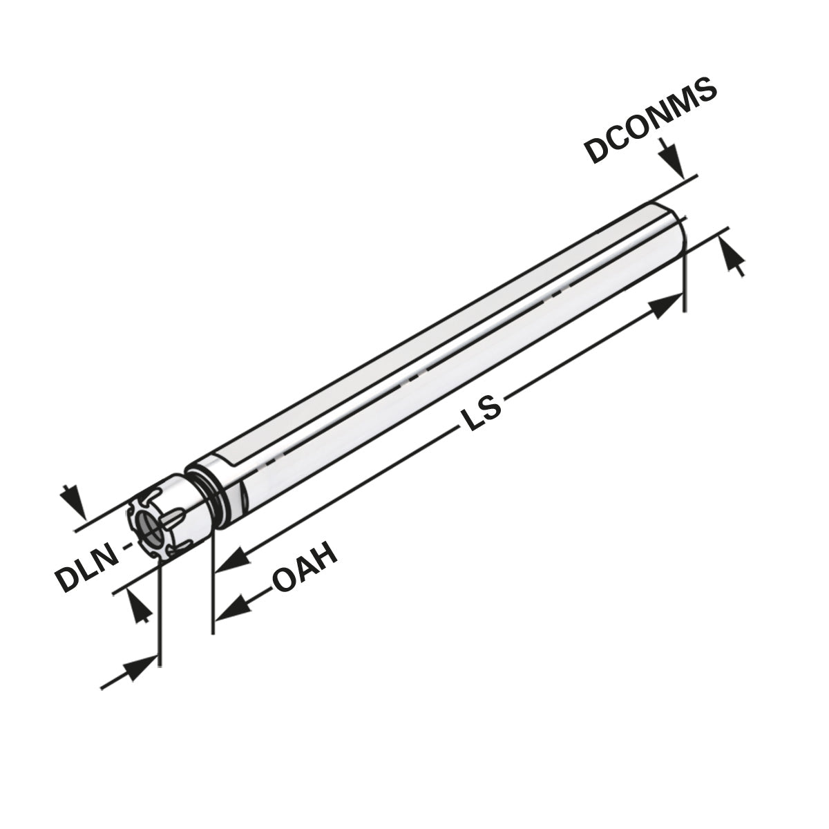 Collet chuck with straight shank with Mini nut ER16 - 1/10 - 149 | Ø = 20