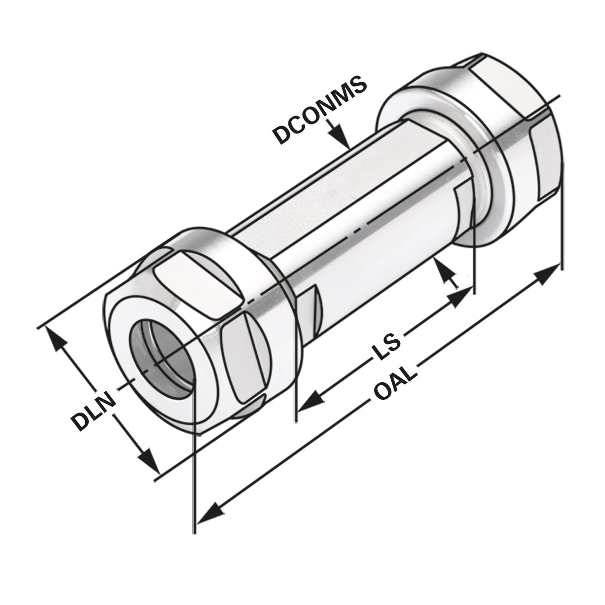 Double collet holder ER20 - 1/13 - 50 | Ø = 25