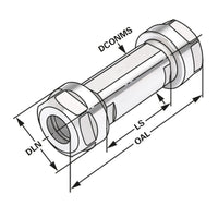 Double collet holder ER20 - 1/13 - 50 | Ø = 25