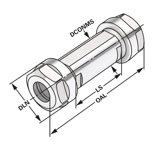 Double collet holder ER20 - 1/13 - 50 | Ø = 25