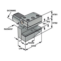Radial toolholder - form B2 left short B2 - 16 x 12 x 24