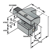 Axial toolholder - form C4 overhead left C4 - 16 x 12
