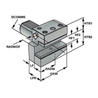 Radial toolholder - form B2 left short B2 - 20 x 16 x 30