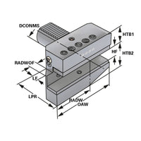 Radial toolholder - form B6 left long B6 - 20 x 16 x 30