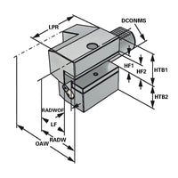 Axial toolholder - form C3 overhead right C3 - 20 x 16
