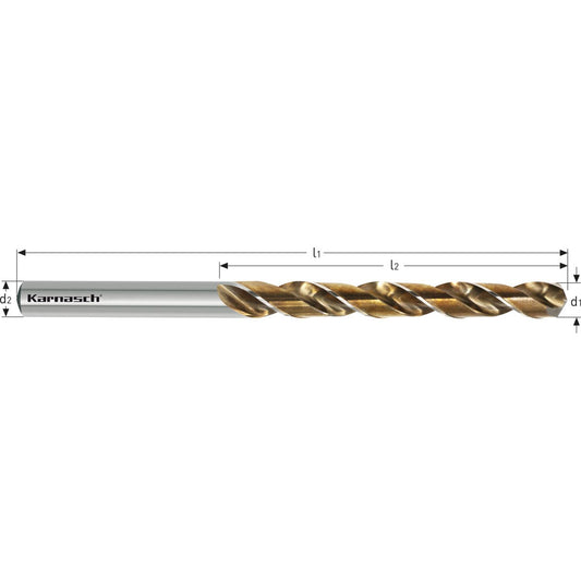 HSS Twist drill DIN338 d=6,4 / L2=63 HA Bronze Line Split Point - Valuetool