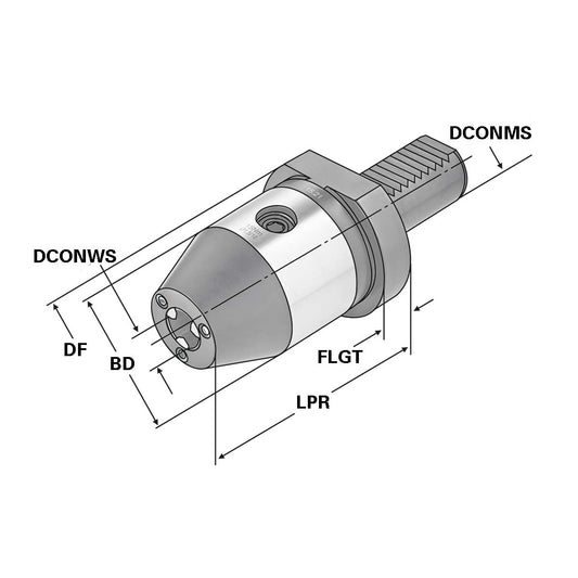 CNC-Drill chuck with spray nozzles 25 - 1/13 - 87