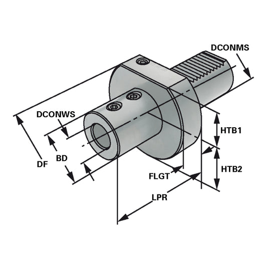 Boring holders - form E1 E1 - 25 x 16