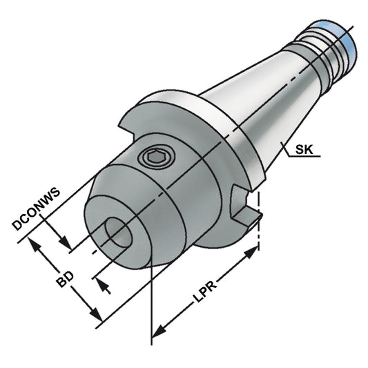 End mill holder Weldon SK 30 - 10 - 40