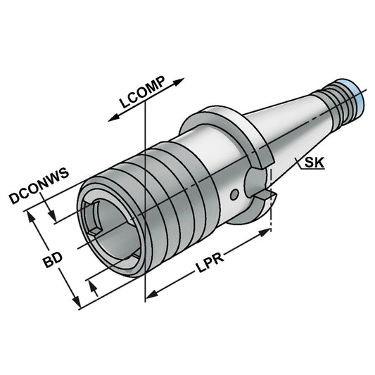 Quick change tapping chuck SK 30 - M5-M22 - Gr.2