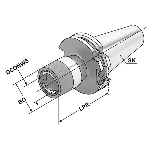 Quick change tapping chuck SK 30 - M3-M14 - Gr.1