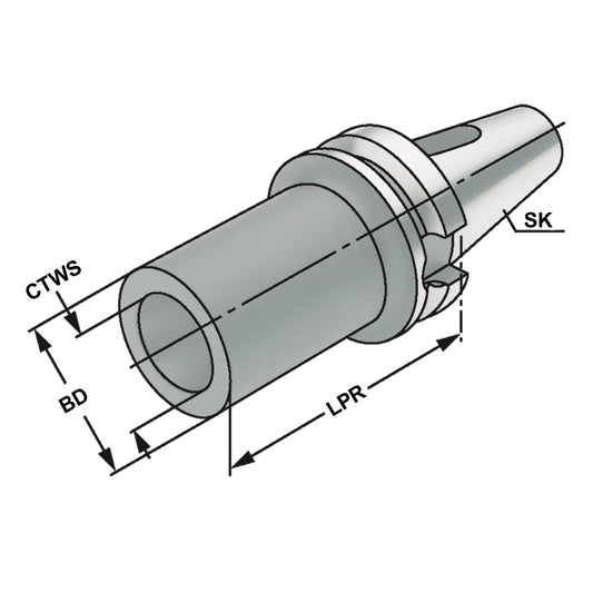 Morse taper adaptor BT 30 - 3 - 75