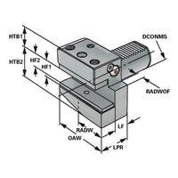 Radial toolholder - form B1 right short B1 - 30 x 20 x 40