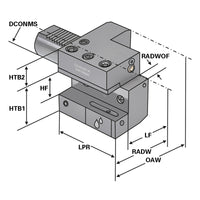 Axial toolholder - form C2 left C2 - 30 x 20