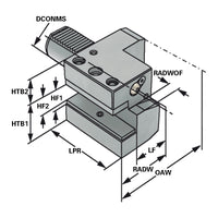 Axial toolholder - form C2 left C2 - 30 x 20