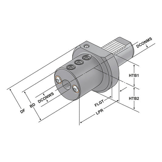 Boring bar holder - form E2 E2 - 30 x 10