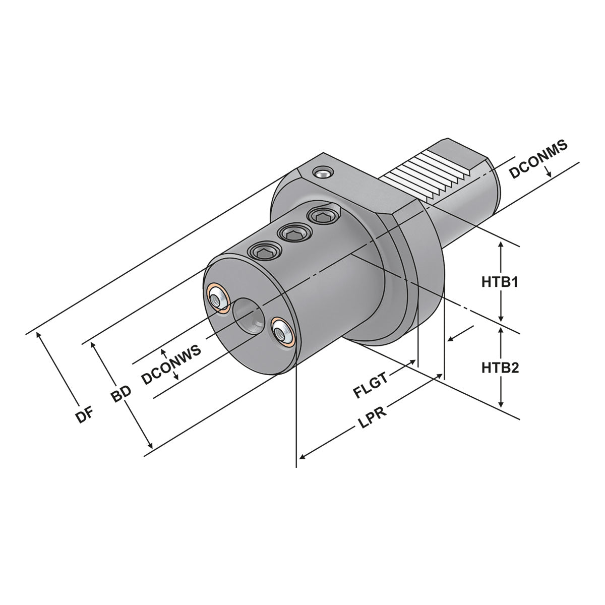 Boring bar holder - form E2 E2 - 30 x 16