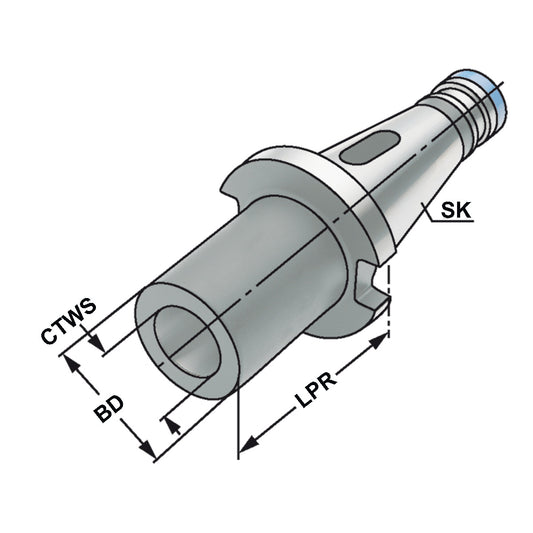Morse taper adaptor SK 40 - 3 - 65