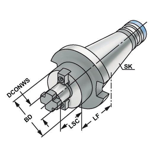 Shell mill holder SK 40 - 22 - 30