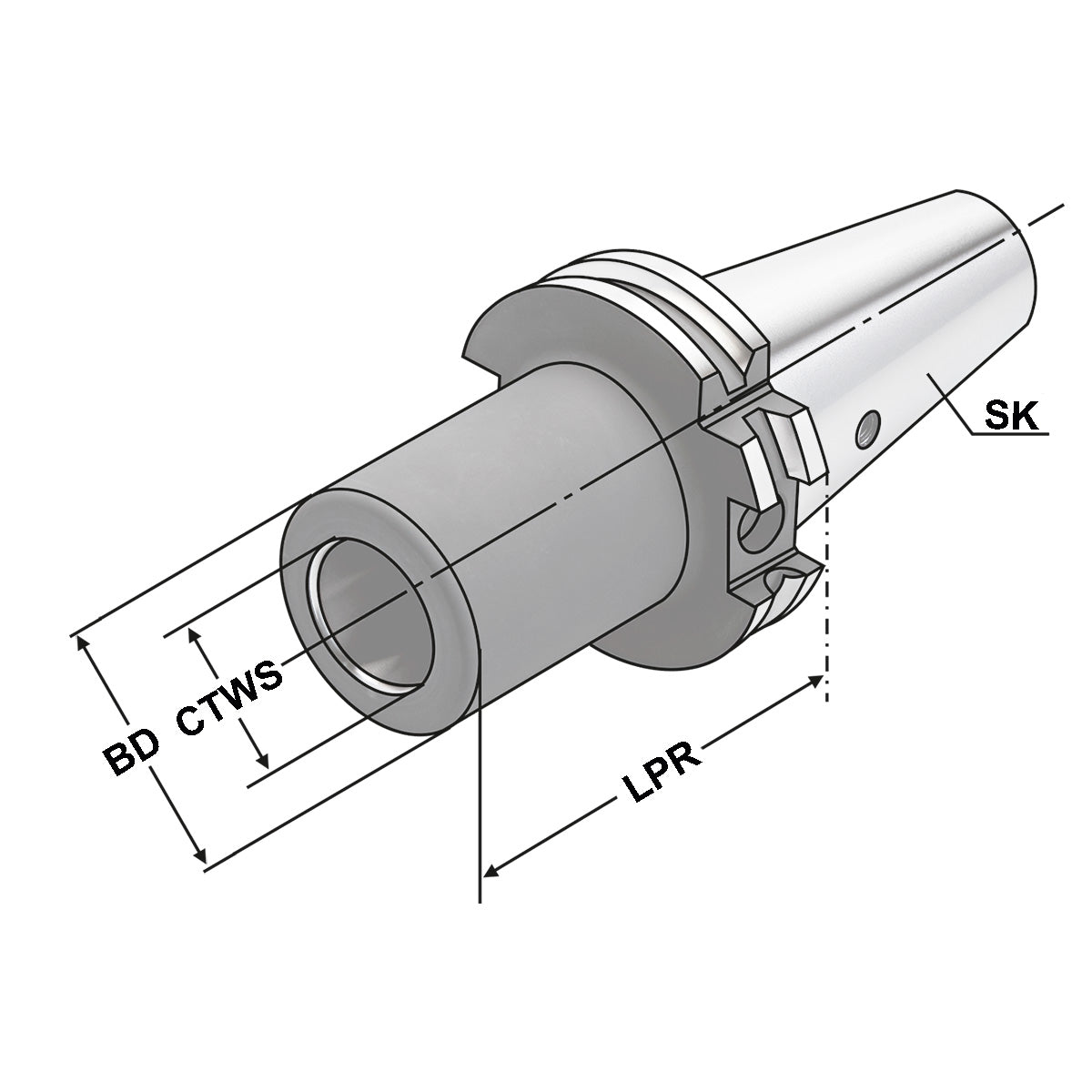 Morse taper adaptor SK 40 - 4 - 110
