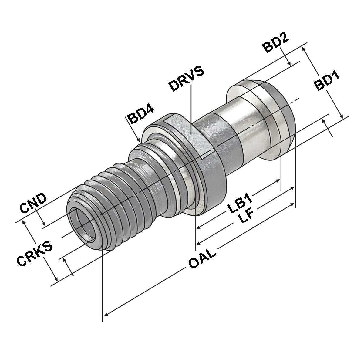 Pull studs  ~ISO 7388-3 | Form AD | M16 | with drill through | incl. O-ring