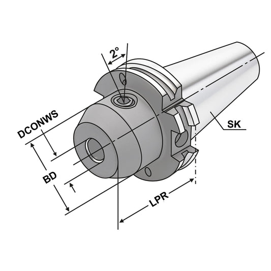 End mill holder Whistle-Notch SK 40 - 18 - 63