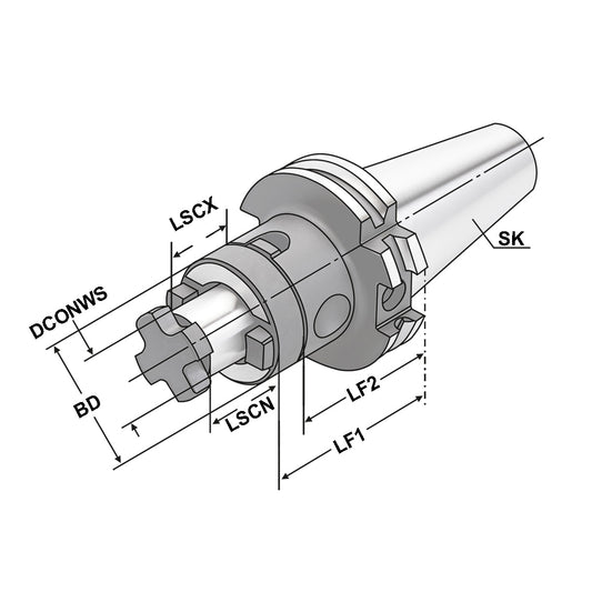 Combi shell mill holder  SK 40 - 22 - 55