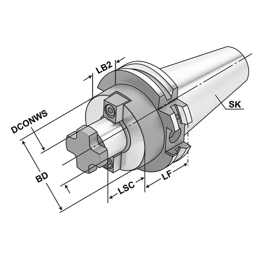 Shell mill holder SK 40 - 22 - 100