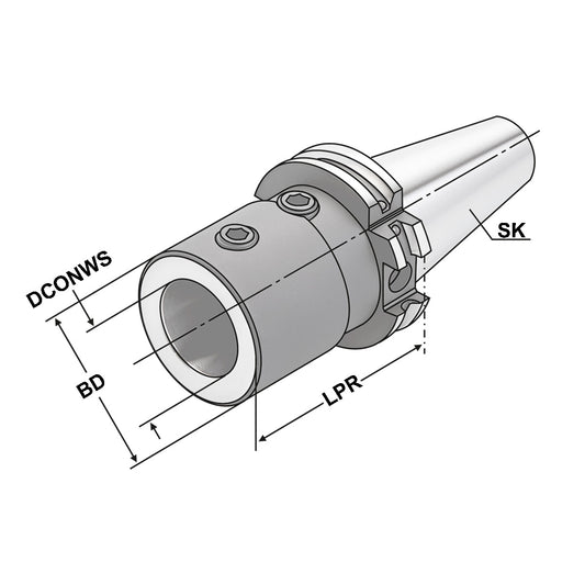 Boring holder for drills with indexable inserts |  SK 40 - 25 - 70