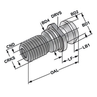 Pull studs CAT metric | M16 | for high-pressure cooling