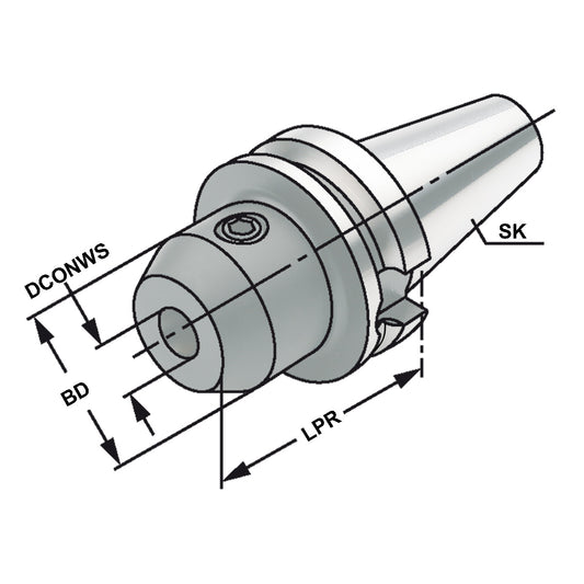 End mill holder Weldon BT 40 - 20 - 63