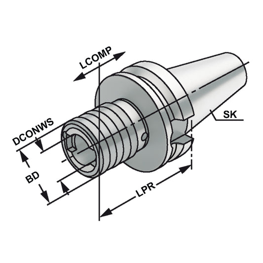 Quick change tapping chuck BT 40 - M5-M22 - Gr.2
