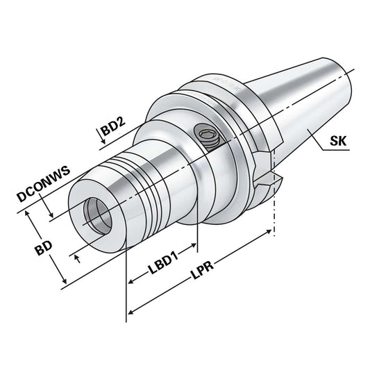 Hydraulic expansion chuck BT 40 - 06 - 150