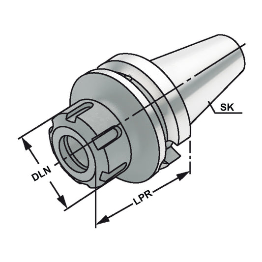 ER-Collet chuck  BT 40 - 3/26 - 200 | ER 40