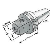 End mill holder Weldon with cooling channels BT 40 - 12 - 63